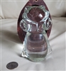Owl Paperweight Mid Century Clear Art Glass Home Decor