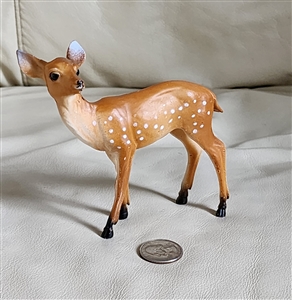 Vintage Doe plastic mold toy home display made in Hong Kong in brown and white colors