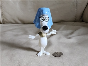 Preowned McDonalds Happy Meal Sherman dog from Mr Peabody plastic toy figure blue hat