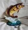 Vintage 2004 Danbury Mint Bronzeback Bass resin sculpture with noted belly imperfection