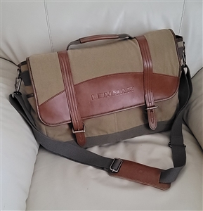Cutter and Buck large khaki canvas messenger bag unisex work and travel bags gift idea