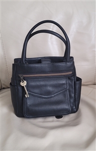 FOSSIL black leather satchel purse accessories elegant women purse for any occasion