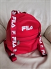 Fila Red White Logo Straps Mini Backpack Purse Unisex Wear