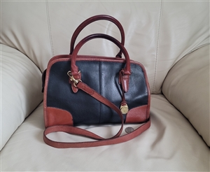 Elizabeth by Liz Claiborne brown black design leather satchel purse accessory collectible designer bags