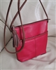 I'll New York red leather crossbody shoulder bag RFID women's bag