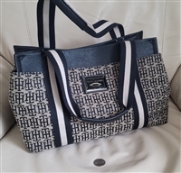 TH Tommy Hilfiger signature design women tote in multicolor pattern with large handles preowned vintage