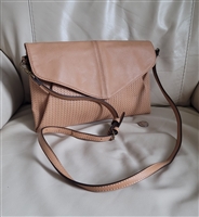 Tan color envelope design shoulder purse clutch in brown color envelope design