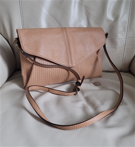 Tan color envelope design shoulder purse clutch in brown color envelope design