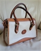 Dooney and Bourke All Weather Leather satchel women's handbag purse brown and tan colors