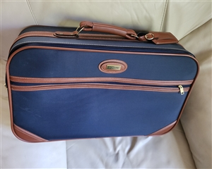 Jaguar navy blue and brown vintage luggage travel in style collectible accessories