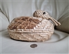 Vintage handcrafted woven seagrass duck shaped basket with removable lid and head