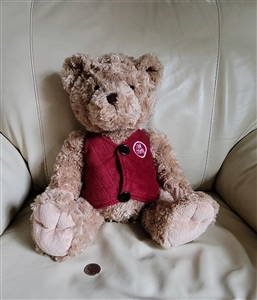 Helzberg Diamonds 2010 limited edition  16" Bear toy or collectible in brown color and red vest