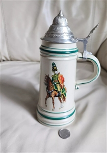 Vintage Gerz German beer stein Boston Hussars barware