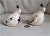 Vandenberg AFB Chumash Native American tribute pottery quail set hand painted vintage ceramic bird figurines preowned military historical folk art