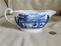vintage liberty blue staffordshire porcelain gravy boat
