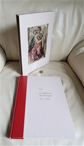 Art Book The World of Michelangelo 1966 Time Life Library of Art vintage illustrated hardcover book with red spine and original protective slipcase box