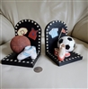 vintage kids room sports theme resin bookends