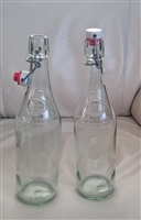 Mason Fondee En 1895 Geyer Freres clear glass vintage bottles for collection and home storage decor
