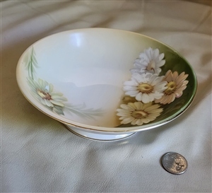 R S Tillowitz Silesia German porcelain floral bowl in brown and white hand painted design
