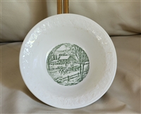 Homer Laughlin Pastoral pattern cereal bowl in embossed design and landscape green design