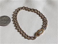 1960s Monet textured two tone gold and silver flattened link bracelet