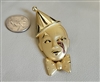 Pierrot satin gold tone brooch unisex jewelry in sparkling gold tone elegant accessories