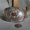 Majestic Elk metal belt buckle Crumrine MFG men accessories in brown and silver tone