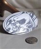 Silver black tone Skull belt buckle by Tattooed Steel Co with large emblem