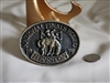 Hesston 1979 Rodeo metal belt buckle Championship Rodeo Finals large emblems display in gold and black colors