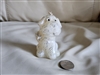 vintage white and gray shaggy dog figural wax candle with googly eyes preowned