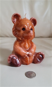 Vintage Brown Bear wax candle functional display new old stock unused elegant collectible decor