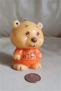 God Bless RUSS bears brown bear collectible wax candle home decor vintage display