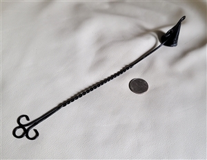 Twisted black wire candle snuffer home decor