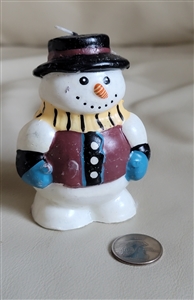 Colorful snowman wax paraffine candle decor