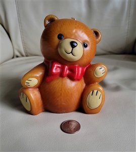 Brown Bear wax large candle by Crowning Touch preowned never used colorful home decor