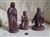 Vintage Nativity Wax Figures Joseph and 2 Kings in Brown