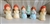 Vintage Set of 6 Small Wax Christmas Candles Angels and Tree