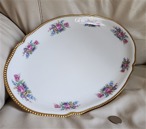 Castleton Bouquet porcelain 16 in oval platter in embossed pattern and floral design