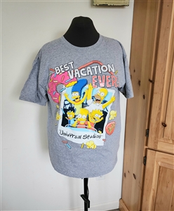 Universal Studios The Simpsons Best Vacation Ever gray t-shirt size large front view