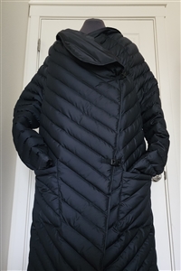 2021 Duluth Trading Co Pretext Quantum womens black long down coat jacket size XL XXL  wrap style