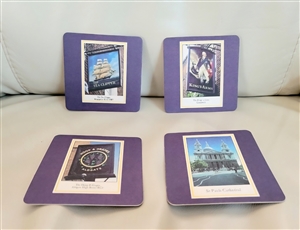 Collectible beer themed coasters set barware addition table setting accessories