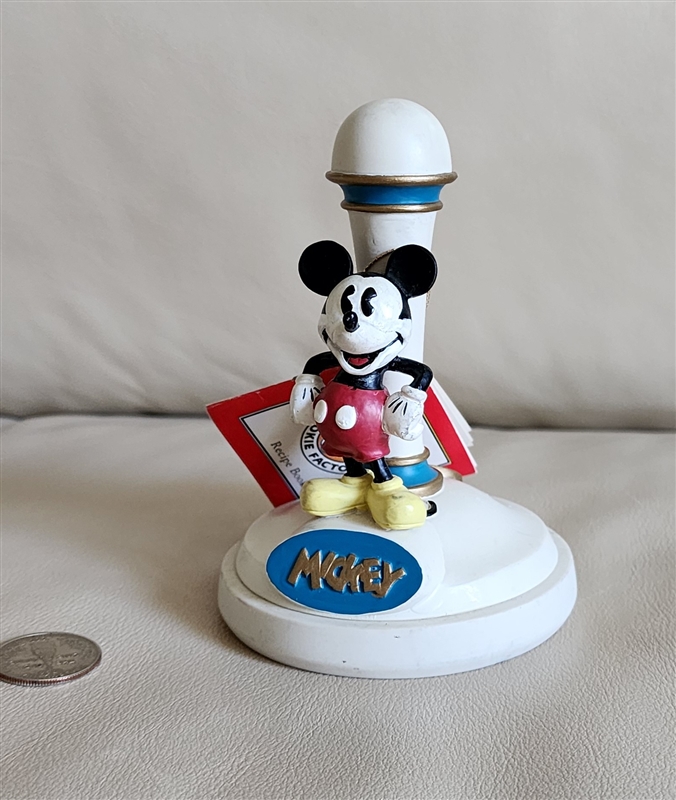 Mickeys Cookie Factory stamp with Mickey figurine handle and original recipe book