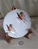 Preowned vintage Royal Stuart fine bone china saucer with pheasant bird decor and gold rim made in England