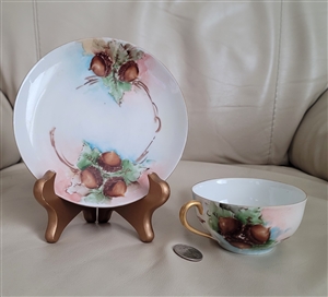 Eggshell porcelain teacup and saucer I Noritake hand painted colorful design drinkware set