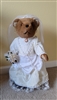Vintage 1987 Danbury Mint Lady Elizabeth wedding bear displayed with authenticity certificate papers