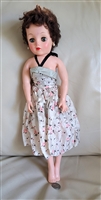 Vintage 17" doll in floral dress 1950 style collectible vintage dolls and gifts