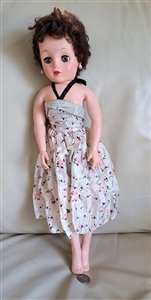 Vintage 17" doll in floral dress 1950 style collectible vintage dolls and gifts