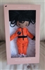 Preowned vintage Harperiman Charlie 2021 astronaut fourteen inch handmade linen doll new in original pink display box
