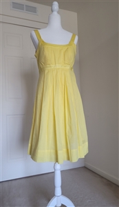 Vivid colors calvin klein womens yellow cotton v back dress sz 10 elegant design