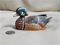 Vintage Japanese colorful Mandarin duck porcelain home decor